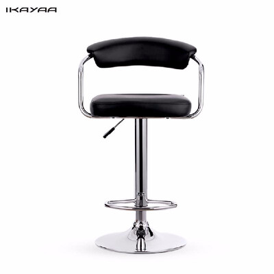 Set of 2x Faux Leather Kitchen Breakfast Bar Stool Swivel Adjustable Chairs S4V7