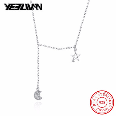 New Silver Color Tiny Cute Moon Star Crystal Necklaces for Women Girls Ladies Pendant 925 Sterling Silver Choker Charm Necklace
New Silver Color Tiny Cute Moon Star Crystal Necklaces for Women Girls Ladies Pendant 925 Sterling Silver Choker Charm Necklace