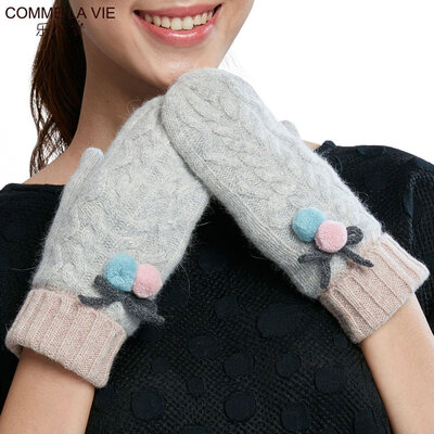 Le for comme lavie knitted gloves ladies autumn&winter days wool rabbit hair cute hair ball outdoor warm plus velvet thickening mittens womens 15FD366 gray code
Le for comme lavie knitted gloves ladies autumn&winter days wool rabbit hair cute hair ball outdoor warm plus velvet thickening mittens womens 15FD366 gray code