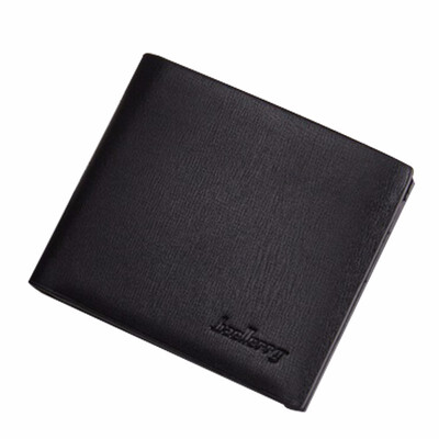 Men Ultra-thin Short Wallet Horizontal Student Simple Leather Purse