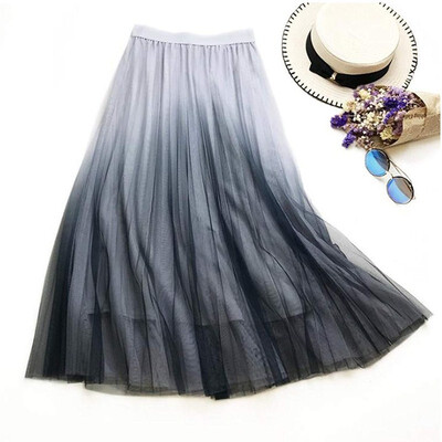 temperament gradient 2018 summer new mesh skirt gradient color skirt female long section high waist pleated skirt
temperament gradient 2018 summer new mesh skirt gradient color skirt female long section high waist pleated skirt