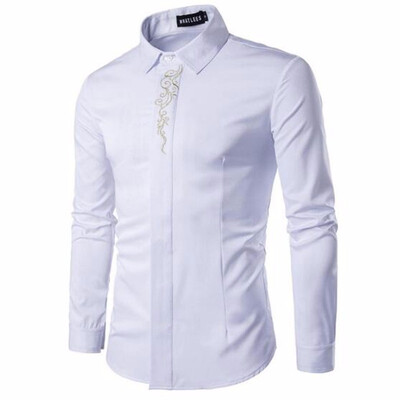 Men Long Sleeve Shirts Luxury Gold Embroidery Printed Brand Weeding Shirt Gentleman Tuxedo Shirts Chemise Homme Solid Camisas
Men Long Sleeve Shirts Luxury Gold Embroidery Printed Brand Weeding Shirt Gentleman Tuxedo Shirts Chemise Homme Solid Camisas