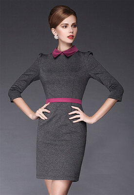Elegant Ladies Women Turn Down Lapel Splice 3/4 Sleeve Bodycon Business Party Midi Dress
Elegant Ladies Women Turn Down Lapel Splice 3/4 Sleeve Bodycon Business Party Midi Dress