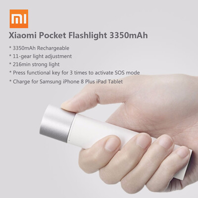 Xiaomi Pocket Flashlight Portable Electric Touch 3350mAh Power Bank External Backup Battery Power Station for iPhone X 8 Plus Sams
Xiaomi Pocket Flashlight Portable Electric Touch 3350mAh Power Bank External Backup Battery Power Station for iPhone X 8 Plus Sams