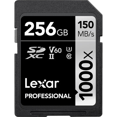 Lexar 256GB read 150MBs write 90MBs SDXC UHS-II U3 V60 SD high speed memory card 1000x MLC particles
Lexar 256GB read 150MBs write 90MBs SDXC UHS-II U3 V60 SD high speed memory card 1000x MLC particles