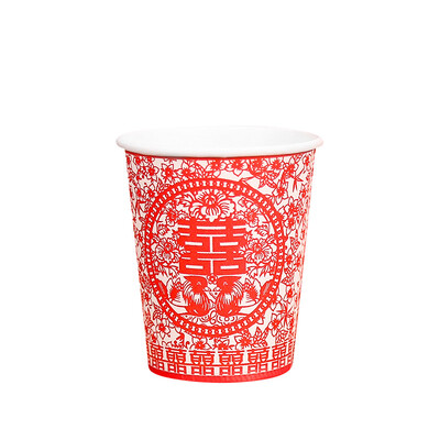 Tropical forest wedding wedding paper cup thick wedding wedding wedding disposable red cup festive supplies red paper cup 200 hi word