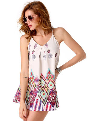 Stylish Lady Sexy Women's Casual Off-Shoulder Sleeveless V-neck Geometric Printed Mini A-line Dress Sundress
Stylish Lady Sexy Women's Casual Off-Shoulder Sleeveless V-neck Geometric Printed Mini A-line Dress Sundress