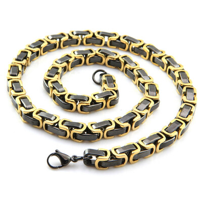 Hpolw Huge Gold Black Square Byzantine Chain Necklace & Bracelet Set Stainless Steel Mens
Hpolw Huge Gold Black Square Byzantine Chain Necklace & Bracelet Set Stainless Steel Mens