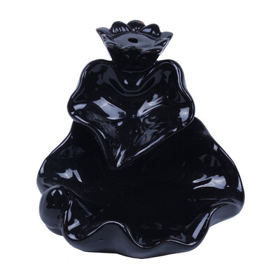 UpperX Ceramic Single leaf Lotus Flower Incense Burner Holder Black 
UpperX Ceramic Single leaf Lotus Flower Incense Burner Holder Black