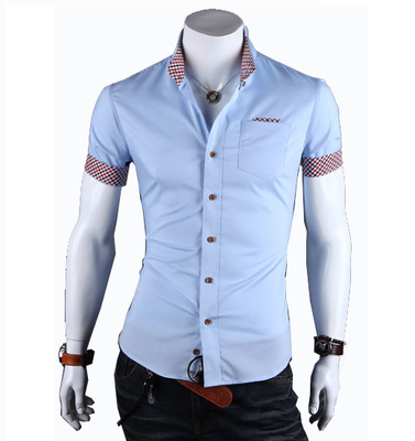 Summer Casual Shirt Mens Dress Shirts Male Solid Color Metal Bag Buckle Short Sleeve Shirt
Summer Casual Shirt Mens Dress Shirts Male Solid Color Metal Bag Buckle Short Sleeve Shirt
