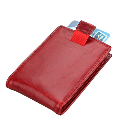 Leather RFID dollar clip male&female retro card set retro wallet multi-function card package
