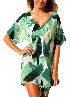 2018 Women Beach Dresses Cover Ups Plants Print Tie Knot Mini Bikini Beachwear
2018 Women Beach Dresses Cover Ups Plants Print Tie Knot Mini Bikini Beachwear