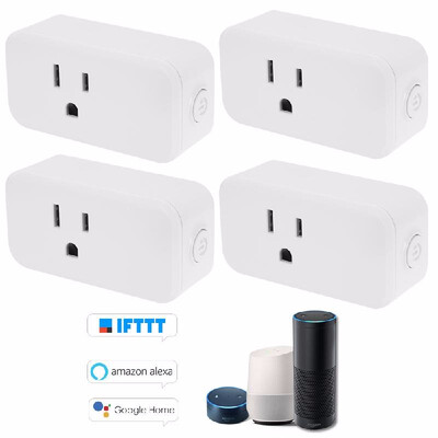 Mini Wifi Smart Socket Compact Size Rectangle Style with Energy Monitoring Timing Function Bulgy OnOff Button Smart Alexa Outle