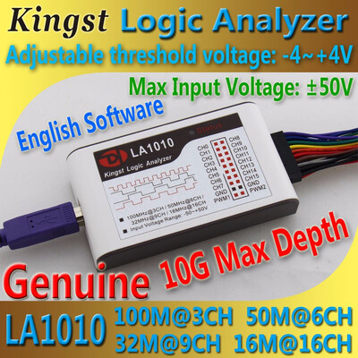 Kingst LA1010 USB Logic Analyzer 100M max sample rate16Channels10B samples MCUARMFPGA debug tool Oscilloscopes
Kingst LA1010 USB Logic Analyzer 100M max sample rate16Channels10B samples MCUARMFPGA debug tool Oscilloscopes