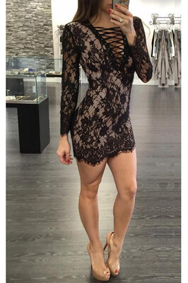 2018 Sexy Women Lace Dress Deep V Neck Crisscross Bandage Long Sleeve Slim Bodycon Mini Dress
2018 Sexy Women Lace Dress Deep V Neck Crisscross Bandage Long Sleeve Slim Bodycon Mini Dress