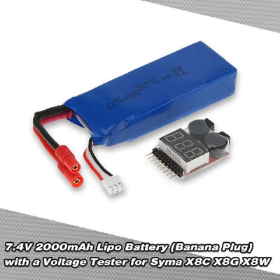 74V 2000mAh Lipo Battery wBuzz Alarm Voltage Tester for Syma X8C X8W New OH3X
74V 2000mAh Lipo Battery wBuzz Alarm Voltage Tester for Syma X8C X8W New OH3X