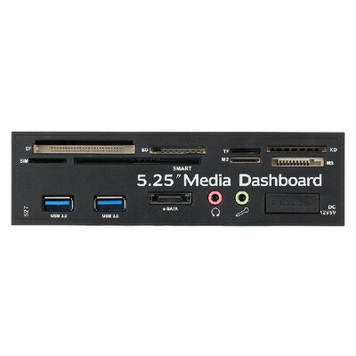 Multi-Function USB 30 Hub eSATA Port Internal Card Reader PC Dashboard Media Front Panel Audio for SD MS CF TF M2 MMC Memory Card
Multi-Function USB 30 Hub eSATA Port Internal Card Reader PC Dashboard Media Front Panel Audio for SD MS CF TF M2 MMC Memory Card