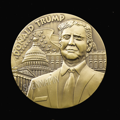 coppersilver plated Metal Engraved Trump Coins Medal For Souvenir Challenge Coin Big Medal For Gifts