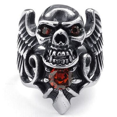 Hpolw Mens High quality Punk Rock Gothic Big wings skull ring Stainless Steel Finger rubies Rings HIPHOP Fashion men's Jewelry
Hpolw Mens High quality Punk Rock Gothic Big wings skull ring Stainless Steel Finger rubies Rings HIPHOP Fashion men's Jewelry