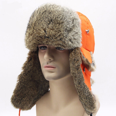 Bomber Trapper Hats Thick Winter Warm Rabbit Fur Hat Rex Snow Caps Ear Flap Caps ushanka Russian For Men
Bomber Trapper Hats Thick Winter Warm Rabbit Fur Hat Rex Snow Caps Ear Flap Caps ushanka Russian For Men
