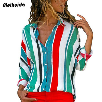 Fashion Womens Long Sleeve Loose Blouse Casual Shirt Summer Chiffon Tops T-Shirt
