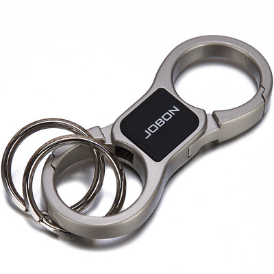 Jingdong Supermarket JOBON Bangzhong key ring car key chain ring two-way double key ring convenient removal ZB-058C silver