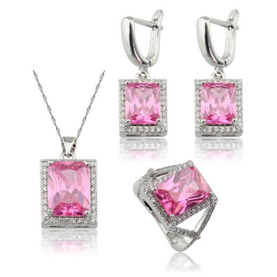 EIOLZJ Pink Cubic Zirconia Silver Plated Jewelry Sets for Women Six Colors Available Free Jewelry Box
EIOLZJ Pink Cubic Zirconia Silver Plated Jewelry Sets for Women Six Colors Available Free Jewelry Box
