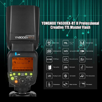 YONGNUO YN600EXRT II Professional Creative TTL Flash Speedlite 24G Wireless 18000s HSS GN60 Support Auto Manual Zooming for Ca
YONGNUO YN600EXRT II Professional Creative TTL Flash Speedlite 24G Wireless 18000s HSS GN60 Support Auto Manual Zooming for Ca