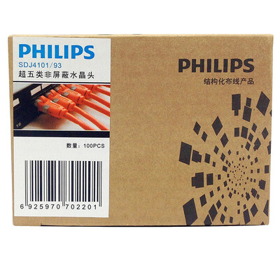 Philips (PHILIPS) SDJ4101 / 93 ultra-five gold-plated network crystal head original RJ45 crystal head, 100 / box
Philips (PHILIPS) SDJ4101 / 93 ultra-five gold-plated network crystal head original RJ45 crystal head, 100 / box