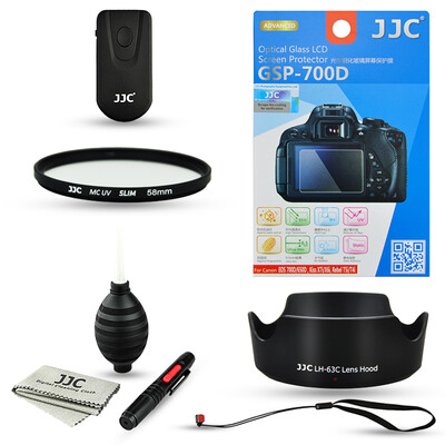 JJC CD1E Canon 700D 750D 18-55mm STM lens kit accessories tempered glass foil hood wireless remote control 58mmUV filter cleaning kit
JJC CD1E Canon 700D 750D 18-55mm STM lens kit accessories tempered glass foil hood wireless remote control 58mmUV filter cleaning kit