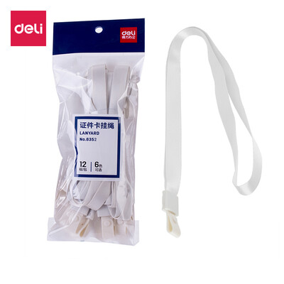 Deli deli 12 documents card sets lanyard high-end business work card rope width 10mm white 8352
Deli deli 12 documents card sets lanyard high-end business work card rope width 10mm white 8352