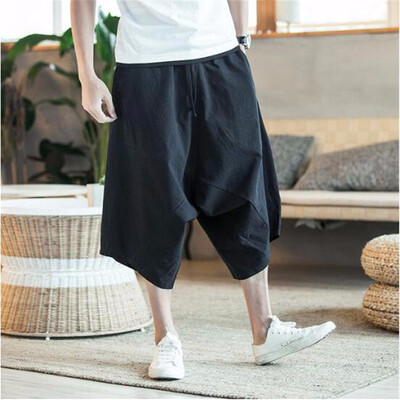 Mens wide crotch harem pants loose summer large cropped trousers wide-legged bloomers Chinese style flaxen baggy
Mens wide crotch harem pants loose summer large cropped trousers wide-legged bloomers Chinese style flaxen baggy
