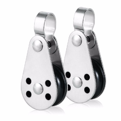 2PCS Stainless Steel Pulley Blocks for Kayak Canoe Boat Anchor Trolley Kit