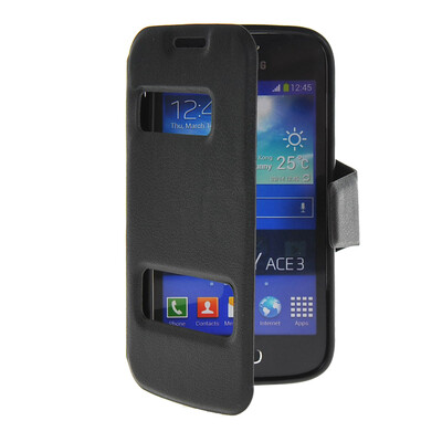 MOONCASE View Window Leather Side Flip Pouch Stand Shell Back Case Cover for Samsung Galaxy Ace 3 S7270 / S7272 Black
MOONCASE View Window Leather Side Flip Pouch Stand Shell Back Case Cover for Samsung Galaxy Ace 3 S7270 / S7272 Black