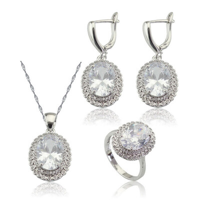 EIOLZJ Oval White Cubic zirconia Silver Plated Jewelry Sets for Women Four Colors Available Free Jewelry Box
EIOLZJ Oval White Cubic zirconia Silver Plated Jewelry Sets for Women Four Colors Available Free Jewelry Box