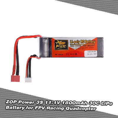 ZOP Power 3S 111V 1800mAh 30C T Plug LiPo Battery for QAV250 280 FPV Racing Quadcopter RC Car Boat
ZOP Power 3S 111V 1800mAh 30C T Plug LiPo Battery for QAV250 280 FPV Racing Quadcopter RC Car Boat