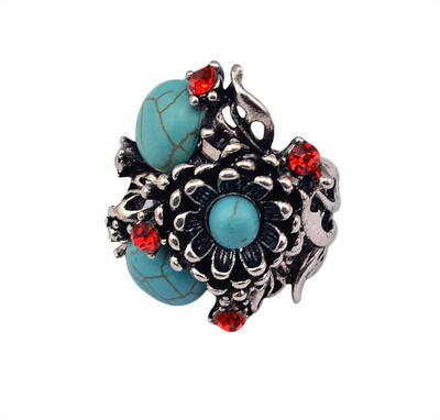 Idealway Vintage Silver Alloy Natural Turquoise Rhinestone Flower Adjustable Statement Finger Ring Women Jewelry
Idealway Vintage Silver Alloy Natural Turquoise Rhinestone Flower Adjustable Statement Finger Ring Women Jewelry