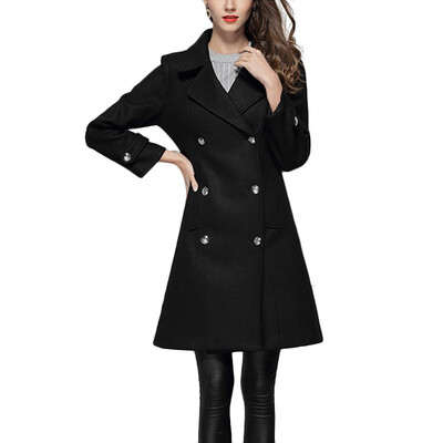 2018 Style Elegant Black Long Woolen Coat Double Breasted Winter Long Wool Coat Slim Women Cashmere Wool Jackets
2018 Style Elegant Black Long Woolen Coat Double Breasted Winter Long Wool Coat Slim Women Cashmere Wool Jackets