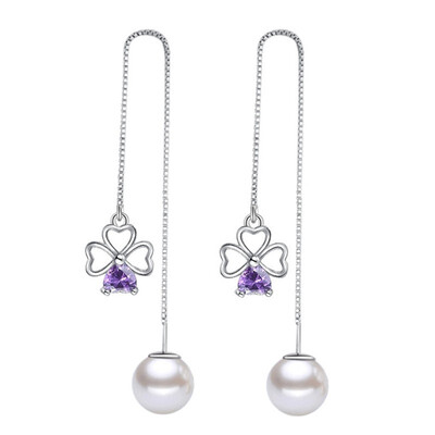 Heart Purple Cubic Zirconia Drop Earrings Fashion Jewelry Long Chain Party Lady Dangle Earring Clover Simulated Pearl
Heart Purple Cubic Zirconia Drop Earrings Fashion Jewelry Long Chain Party Lady Dangle Earring Clover Simulated Pearl