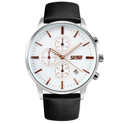 SKMEI 9103 Lovers Genuine Leather Strap Date Auto Mode Casual Date Auto Men and Women Watches