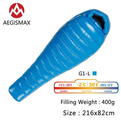 AEGISMAX G Series 95 White Goose Down Mummy Camping Sleeping Bag Cold Winter Ultralight Baffle Design Outdoor Camping Splicing
AEGISMAX G Series 95 White Goose Down Mummy Camping Sleeping Bag Cold Winter Ultralight Baffle Design Outdoor Camping Splicing