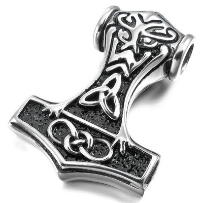 Hpolw Mens Stainless Steel Pendant Necklace Silver Thors Hammer Irish Celtic Knot Amulet -with 23 inch Chain
Hpolw Mens Stainless Steel Pendant Necklace Silver Thors Hammer Irish Celtic Knot Amulet -with 23 inch Chain