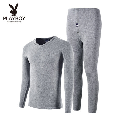 Playboy Mens Thermal Underwear Set V-neck Basic Thermal Underwear Mens Thick Autumn Clothes Long Pants Set Light Gray V-neck M
Playboy Mens Thermal Underwear Set V-neck Basic Thermal Underwear Mens Thick Autumn Clothes Long Pants Set Light Gray V-neck M
