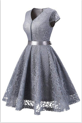 Womens Vintage 1950s Short Sleeve A-Line Cocktail Party Swing Dress with Floral Lace Homecoming Dress
Womens Vintage 1950s Short Sleeve A-Line Cocktail Party Swing Dress with Floral Lace Homecoming Dress