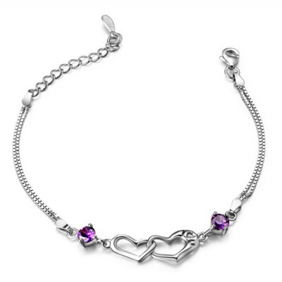 High Quality Purple CZ Diamond Bracelets Bangles Brand For Women Charm Bracelet White Gold Plated WHBD27
High Quality Purple CZ Diamond Bracelets Bangles Brand For Women Charm Bracelet White Gold Plated WHBD27