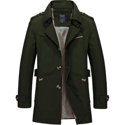 Men Single Breasted Trench Coat Lightweight Slim Fit Notch Lapel Cotton Jacket
Men Single Breasted Trench Coat Lightweight Slim Fit Notch Lapel Cotton Jacket