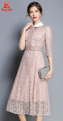 S M L XL elegant lace new autumn summer 2018 women long maxi dress half sleeve pink slim A line office lady mid calf
S M L XL elegant lace new autumn summer 2018 women long maxi dress half sleeve pink slim A line office lady mid calf
