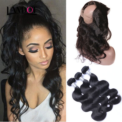 8A 360 Lace Frontal Closures With 3 Bundles Mongolian Body Wave Virgin Human Hair Weave 4Pcs Lot Natural Black Remy Hair Extension
8A 360 Lace Frontal Closures With 3 Bundles Mongolian Body Wave Virgin Human Hair Weave 4Pcs Lot Natural Black Remy Hair Extension