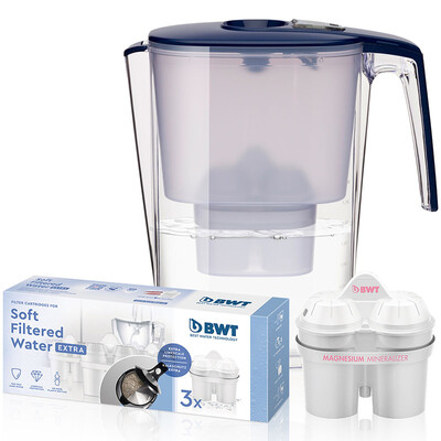 Double BWT water purifier household filter kettle net kettle filter pot Slim 36L graphite blue to scale enhanced version of a pot of four core loaded
Double BWT water purifier household filter kettle net kettle filter pot Slim 36L graphite blue to scale enhanced version of a pot of four core loaded