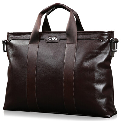 

GSQ Gu Siqi мужская сумка отдыха бизнес-ветер мужской первый слой кожаный многофункциональный портфель сечение сумочка богатых G1882 коричневый